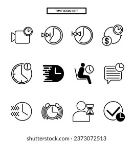 Zeitsymbol-Set, True Black Icon