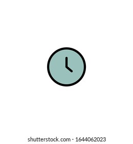 Time Icon Set. Unique Combination of Outline Style Icon and Illustration Colors