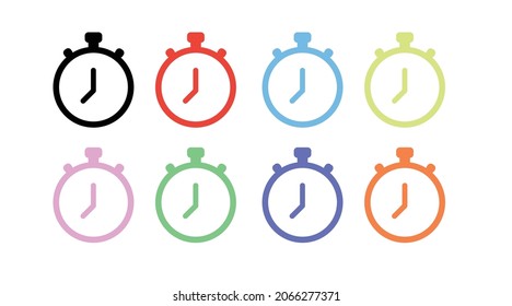Time Icon Set. Vector different color set of time illustrations