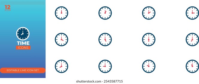 Time icon set vector illustration.