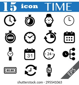 time icon set  vector illustration eps10 on white background