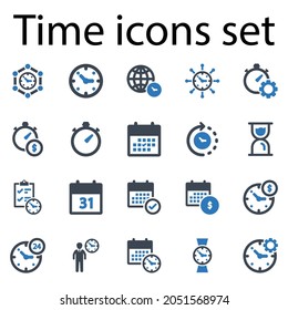 Time icon set.watch,setting (vector illustration)