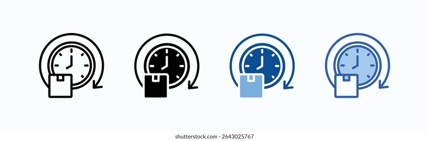 Time icon sheet multiple style collection isolated vector