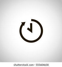 time icon. sign design. gray gradient background