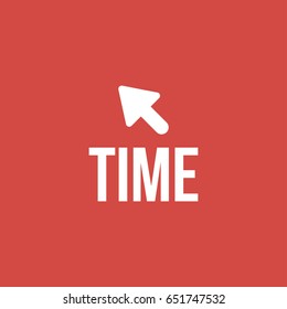 time icon. sign design. red background