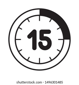 Time icon. Simple clock isolated on white background. Timer