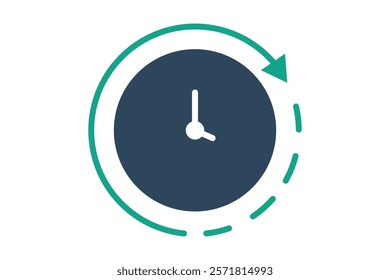 Time icon. solid icon style. icon related to time and date. time elements vector illustration