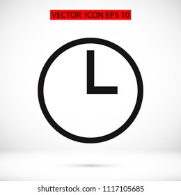 time icon, stock vector illustration flat design style