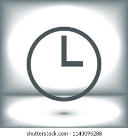 time icon, stock vector illustration flat design style