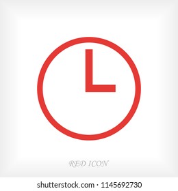 time icon, stock vector illustration flat design style