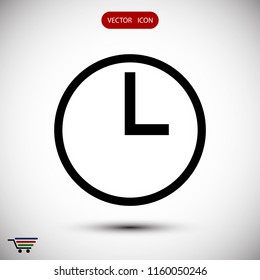 time icon, stock vector illustration flat design style