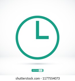 time icon, stock vector illustration flat design style