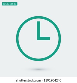 time icon, stock vector illustration flat design style