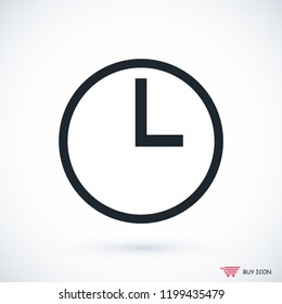 time icon, stock vector illustration flat design style