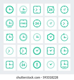 Time icon stock vector illustration. Flat design.
