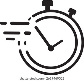 Time icon. Stopwatch line icon vector set.