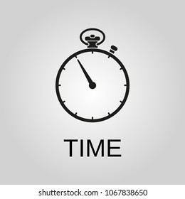 Time icon. Time symbol. Flat design. Stock - Vector illustration