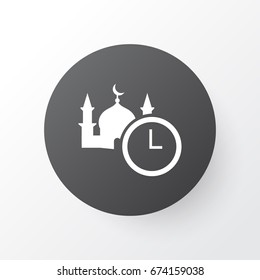 Time Icon Symbol. Premium Quality Isolated Namaz Element In Trendy Style.
