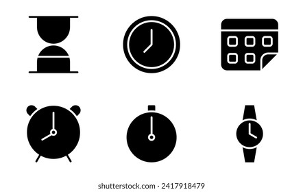 Time icon symbol vector template collection