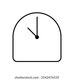 Time icon symbol, watch icon vector and date  stroke outline icons set isolated on white background flat vector illustration