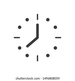 Time icon template color editable. Clock symbol vector sign isolated on white background.