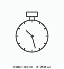 Icono de tiempo en líneas negras delgadas