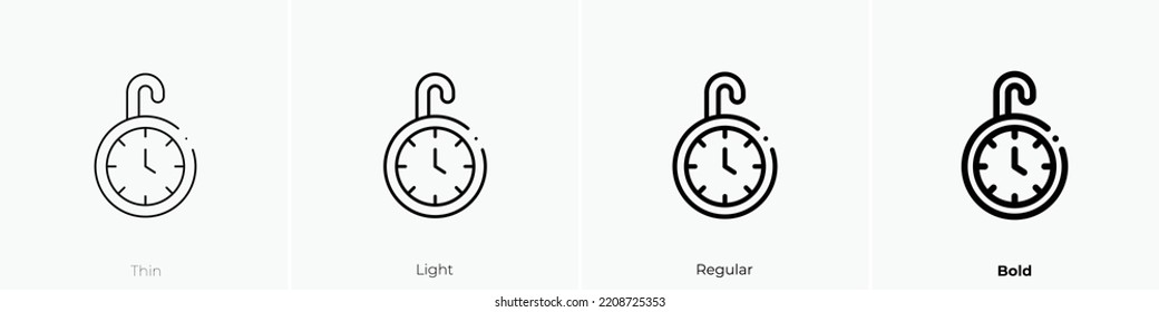 time icon. Thin, Light Regular And Bold style design isolated on white background
