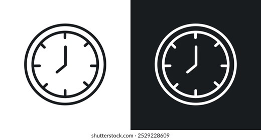 Time icon in Thin line black color. flat simple vector symbols illustration.