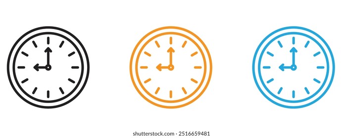 Icono de tiempo Conjunto de ilustración de línea delgada
