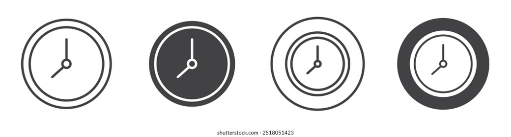 Ilustración de línea delgada de icono de tiempo