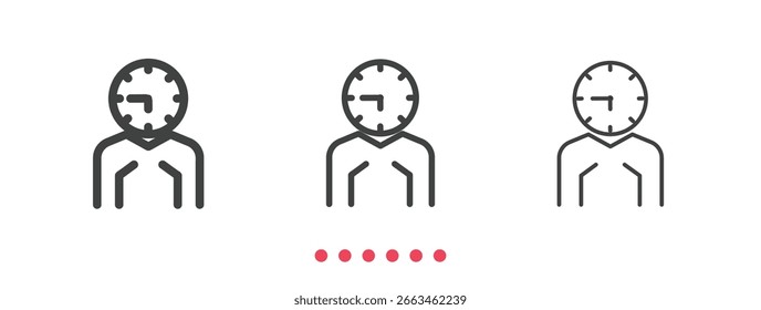 Icono de tiempo. Vector de icono de línea delgada.