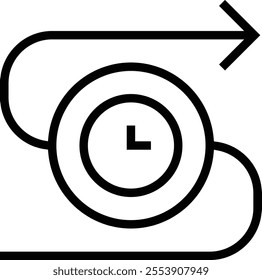 time icon. Thin linear style design isolated on white background