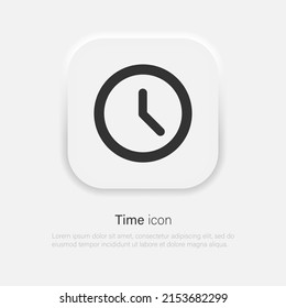 Zeitsymbol im trendigen Lungenorphismus-Stil. Symbol für das Uhrensymbol für Ihr Webdesign Uhrensymbol Logo, App, Benutzeroberfläche. Vektor EPS10