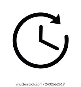 Time Icon Vector Black and White