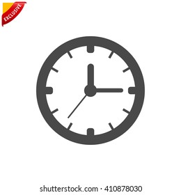 time icon, vector clock sign, isolated watch symbol