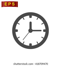 time icon, vector clock sign, isolated watch symbol