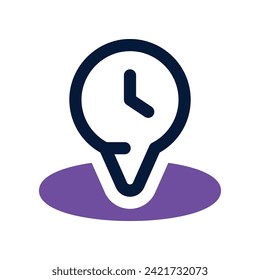 time icon. vector dual tone icon for your website, mobile, presentation, and logo design.