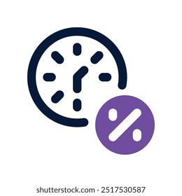 Icono de tiempo. Vector Icono de doble tono para su Sitio web, móvil, presentación y diseño de logotipo.