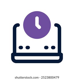 Icono de tiempo. Vector Icono de doble tono para su Sitio web, móvil, presentación y diseño de logotipo.
