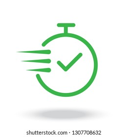 time icon vector. Fast time vector icon. Deadline icon vector.