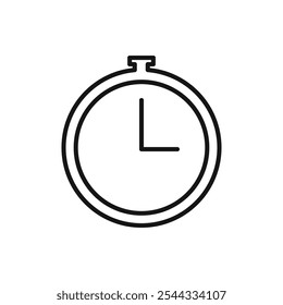 Ícone de tempo Ilustração de linha fina plana do vetor