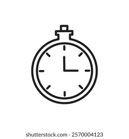 Time icon Vector flat thin line illustration