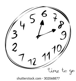 Time Icon Vector Hand Drawn Sketch, A Broken Clock