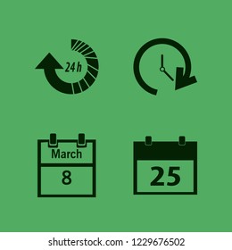 time icon. time vector icons set march calendar, update hours, calendar and update time