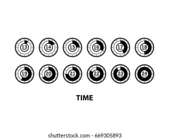 Time icon vector illustration on white background. Hours timer sign.

