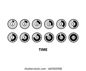 Time icon vector illustration on white background. Hours timer sign.