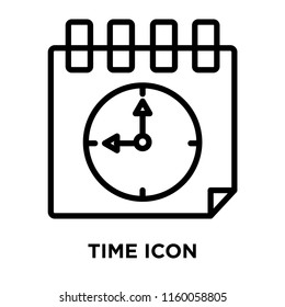 Time icon vector isolated on white background, Time transparent sign , line and outline elements in linear style