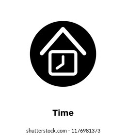 Time icon vector isolated on white background, logo concept of Time sign on transparent background, filled black symbol