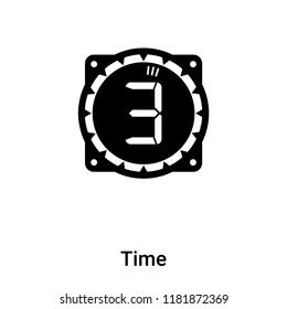 Time icon vector isolated on white background, logo concept of Time sign on transparent background, filled black symbol