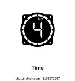 Time icon vector isolated on white background, logo concept of Time sign on transparent background, filled black symbol